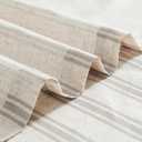 jinchan Striped Linen Kitchen Tier Curtain Rustic Cafe 30 Inch Small Window Balanced Stripe Half Window Curtains for Living Room Bathroom 2 Panels Taupe Grey on Linen