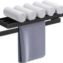 Matte Black Towel Rack 23.6-inch Towel Bar Double Towel Holder Stainless Steel Bathroom Hardware Accessories Set