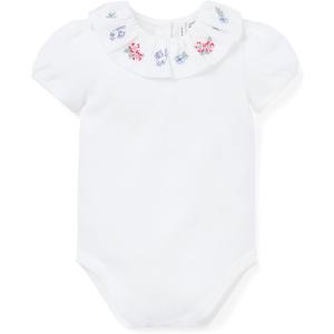 Janie and Jack Baby Girls' Baby Kitten Ruffle Collar Bodysuit (18 Months, White)