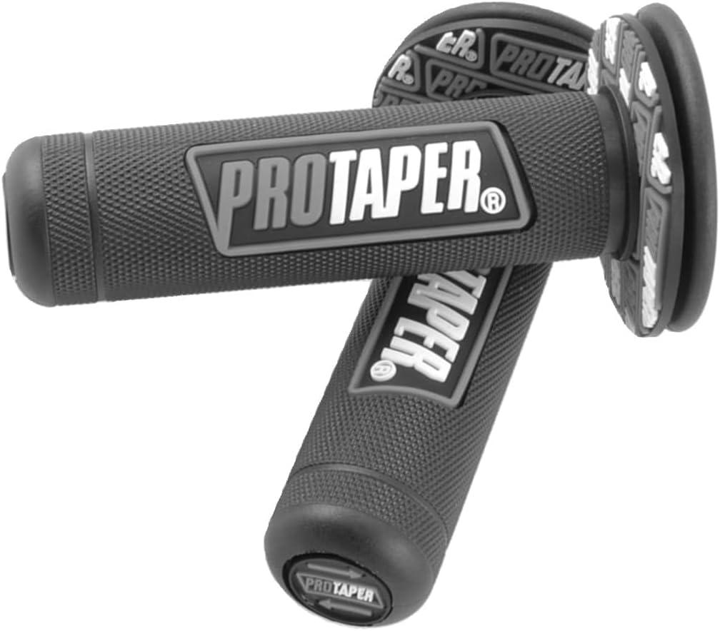 '7/8'' Motorcross Handle Grips Dirt Bike 22mm 24mm Truster Grips Motorcycle Ergonomic Bar End Non Slip Grip Gel Gep Scooter Cruiser Racing Mountain' (Pro taper, Black Grey)