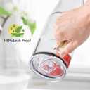 Glass Cups with Lids and Straws 40 oz Glass Tumbler with Straw and Lid 2 Pack Glass Tumbler with Handle Wide Mouth Iced Coffee Cups for Smoothies, Soda, Tea, with Acrylic Lids