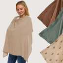 Muslin Nursing Cover Up for Breastfeeding - Breast Feeding Covers for Women | Breathable 100% Muslin Cotton Breastfeeding Cover with Arch-line and Adjustable Straps| Breastfeeding Essentials (Beige) (Biege)