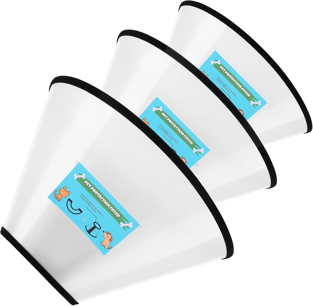 GLADOG Soft Cone Collar, 3 PCS Flexible Plastic Cone for After-Surgery Recovery, Adjustable E-Collar for Medium Dogs and Cats (M（Puppy or Medium Dog）)