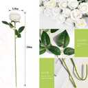 Rowfad 60 Pcs Artificial Roses Bulk Velvet Silk White Roses White Roses for Wedding Centerpieces Bridal Bouquet Mohter's Day Valentine's Day Home Decor (60, White)