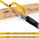 KATA Mini Hacksaw for Metal Cutting, Compact Hand Hack Saw Tool with 10 Inch Aluminum Frame and 2 Piece Extra Flexible Bi-Metal HSS Saw Blades, Small Handsaw Cutter for Wood, PVC, Iron, Copper