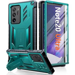 FNTCASE for Samsung Galaxy Note-20-Ultra Case: Military Grade Drop Proof Protection Phone Cover with Kickstand | Heavy Duty Shockproof Matte Textured Note20 Ultra 4G 5G Cases - 6.9 Inches Green