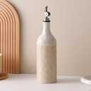 Olive Oil Dispenser Bottle for Kitchen, 23 Oz Ceramic Oil Dispenser with Gravity Spout for Olive Oil, Evoo, Vinegar, Soy Sauce, Coffee Syrups, Oil(Brown)