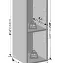 Furinno Reed 2-Tier Closet Organizers and Storage, Closet Organizer, Open Shelf Closet Storage, for Wardrobe, Bedroom, Living Room, 8-Inch Width, White, 2-Tier; 7.9" W
