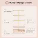 Lolalet Jewelry Holder Tree with Velvet Tray, 4 Tiers Necklace Display Stand Rack with Ring Slots Organizer for Earrings Bracelets Bangles Ring, Valentine's Day Gift -Beige