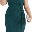 Hanna Nikole Plus Size Dress for Curvy Women Sequin Shoulder Strap Glitter Dress, Size 20W