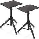 Pyle Laptop Projector Tripod Stand - 2 Pcs Computer, Book, DJ Equipment Holder Mount Height Adjustable Up to 52 Inches w/ 20'' x 16'' Plate Size - Perfect for Stage or Studio Use - Pyle PLPTS4X2