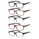NORPERWIS Reading Glasses 5 Pairs Quality Readers Spring Hinge Glasses for Reading for Men and Women (5 Pack Mix Color, 1.50)