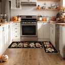 Artoid Mode Cute Ghost Boo Halloween Kitchen Mats Set of 2, Low-Profile Home Decor Kitchen Rugs for Floor - 17x29 and 17x47 Inch