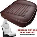 Sun Walker Car Seat Bottom Cover, Anti-Slip Bamboo Charcoal Leather Auto Front Seat Cushion with Pockets, Breathable Full Wrapped Bottom Seats Protective Cover for Sedan SUV Truck (Coffee)
