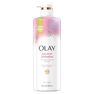 Olay Body Wash for Women, Intensely Hydrating, Hyaluronic Acid Serum Complex, Renews Moisture, Free of Parabens & Phthalates, Vitamin B3 Lameller Technology, For All Skin Types, 26 fl oz