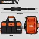 UUP Heavy Duty Tool Bag 18-Inch, 16-Pocket Portable Soft Tool Box Organizer Storage, Handle Tactical Carry Tote Empty Toolbox with Large Zipper, Father Day Dad Men Gift for Mechanic Engineer, Orange