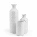 Small White Ceramic Vase Set of 3, Boho Modern White Flower Vase Room Decor, Farmhouse Decor, Vases for Your Kitchen, Bathroom, Bedroom, Living Room, Office&Shelf Centerpiece Table Decorations