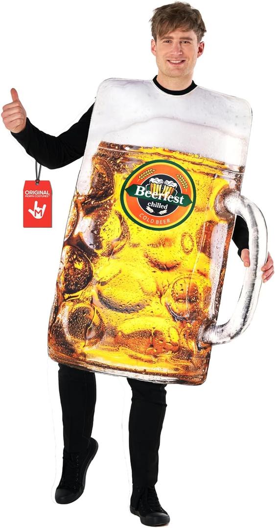 Morph Mens Beer Costumes for Adults Inflatable Stein Beer Halloween Costumes for Men Oktoberfest Alcohol Costume