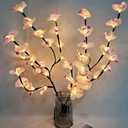 2 Pack Butterfly Orchid Tree Light LED Lights Battery Powered Decorative Tabletop Lighted Tree Lamp Lighted Branches LED Branch Lights for Christmas Room Home Romantic Decoration
