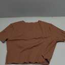 Cicy Bell Womens Short Sleeve Crop Tops Summer Fitted Ribbed Knit Tee Shirts Trendy Casual Y2k Going Out Shirts (Large, Brown)
