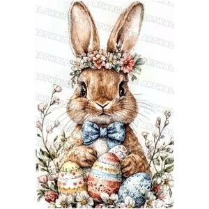Easter Rabbit Vintage Tin Sign Bunny Decor Metal Sign For Home Bedroom Living Room Wall Plaque 8x12Inch (20X30cm(12*8in))