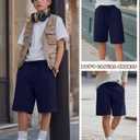 YooAurvox Boys Athletic Drawstring Shorts, Navy Blue, 9-10 Years