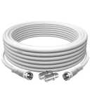 TUOLNK RG6 F Type TV Aerial Cable, F Male to F Male High-Speed RG6 Coaxial Cable F Type Female Gender Changers Connector 75 Ohm, for Cable Box, TV, Satellite, Digital Router 16.4FT(5M), White
