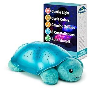 Cloud b Comforting Nightlight Star Projector w/ Soothing Sounds | Gentle Brightness | 3 Colors | Auto-Shutoff | Twinkling Twilight Turtle Aqua