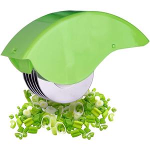 Herb Roller Mincer, AOZBZ Manual Hand Scallion Chive Mint Cutter with 6 Stainless Steel Blade Kitchen vegetable chop