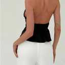 MakeMeChic Women's Halter Going Out Tops Y2k Punk Ruffle Hem Sleeveless Tank Party Clubwear (Black, S)