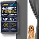 Flux Phenom Thermal Insulated Door Cover - Easy Install - Temperature Protection Barrier, Keeps Warm Air in, 50 Magnets for Secure Gap Free Closure, Magnetic Door Curtain for Winter - 40"x82"
