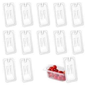Voittozege 12 Pcs Clear Food Pan Lids 1/3 Size Polycarbonate Notched Cover with Handle Restaurant Commercial Hotel Pan Lid for Restaurant Commercial Food Container Storage