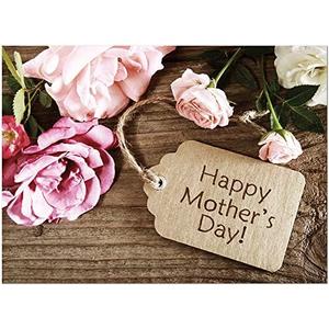 25 Mother's Day Cards - Beautiful Rose Design - 26 White Envelopes - FSC Mix