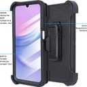 Designed for Samsung Galaxy A16 5G Case with Built-in Screen Protector, Belt Clip Holster, Heavy Duty Shockproof Drop Protection Military Grade Cover with Kickstand (Black)