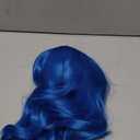 Short Bob Wavy Wig with Bangs for Women Loose Curly Shoulder Length Synthetic Cosplay Wig Bob for Girl Colorful Costume Wigs (Blue)