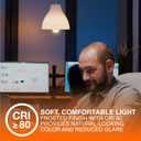 Sylvania A19 9W = 60W LED Light Bulb, 5 Color Temperature Select (2700/3000 / 3500/4000 / 5000K), 800 LMS, Medium Base, Frosted - 8 Pack (42558)