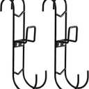 2Pcs Pool Fence Hooks, Heavy Duty Pool Pole Hangers with Detachable Poolside Double Hook Design for Home Garden Leaf Skimmer Net Holder Swimming Pool Accessories Storage