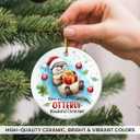 4 x Otter Ornament for Christmas Tree Decorations 2025, Gifts for Animal Lovers, Cute for Women Man, Double Sided Ceramic Animal Ornament, Gift for Friend Coworker Neighbor