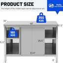 Hally Stainless Steel Cabinet 30"x48" Commercial Heavy Duty Prep Workbench