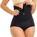 MOVWIN Postpartum Belly Wrap C Section Panties Belly Band Abdominal Compression Corset Girdle Shorts with Zipper (Medium)