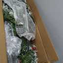  5 FT Artificial Christmas Tree Hinged w/ 200 Warm LED Lights & 126 Red Berries