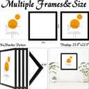 24x24 Picture Frame Set of 4, Black 24 x 24 Frame High Transparent Wall Gallery Poster Canvas Photo Frames for 24 by 24 inches