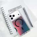 Bonoma for iPhone 17 Pro Case 2025, Iridescent Back, Magnetic Support for MagSafe Shockproof Cover, Crystal and Corner High-Duty Protection for Girls Women -Black