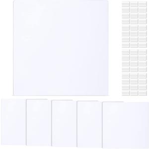 Sosation 6 Pcs Square Plastic Flat Blank Plate Wall Hole Cover Ceiling Cover Plate with 48 Pcs Double Faced Adhesive Tape for Ceilings or Wall(7 Inch)