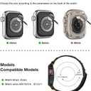 SUNFWR Bands Compatible with Apple Watch 44mm 45mm with Case,Rugged Velcr Sport Apple Watch Strap with Protective Cover for iwatch Series 9/8/7/6/5/4/SE for Men(Black)