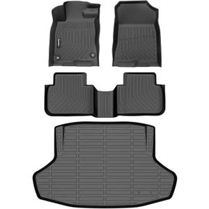 Auxko All Weather Floor & Cargo Mat for Honda Civic Sedan 2026 2025-2022 (Not for Hatchback or Hybrid) TPE Rubber Liners Set All Season Guard Odorless Anti-Slip Floor Mats Trunk Mat