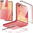 2 x Foluu Slim Fit Case for Samsung Galaxy Z Flip 7, with Front Built-in Screen Protector, Hard PC Back Protective Cover for Samsung Galaxy Z Flip7 5G 2025 (Clear)