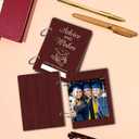 La Boda Graduate Cards Keeper with Metal Buckles Binding, Advice & Wishes Card Holder, Wooden Photo Storage & Organization for The Graduate, Holiday Card Keepsake Book Graduation Gifts