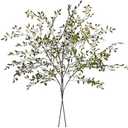 Ttranewsoo Artificial Greenery Stems, 43.3" Nandina Branches Tall Faux Plant Stems for Vase, Greenery Decor Stems Leaves Bunches for Shop Garden Office Home Décor,2Pcs