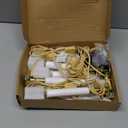 4 Pack-Electric Christmas Window Candle Lamp with Golden Plated Base, Flameless Taper Candles with C26 Clear Lights BulbPlug in Candles for Christmas Window, Weddings, Home Decor and Lighting